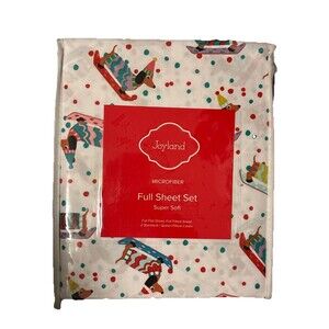 Joyland Christmas Dog Dachshund Super Soft Microfiber Full Sheet Set